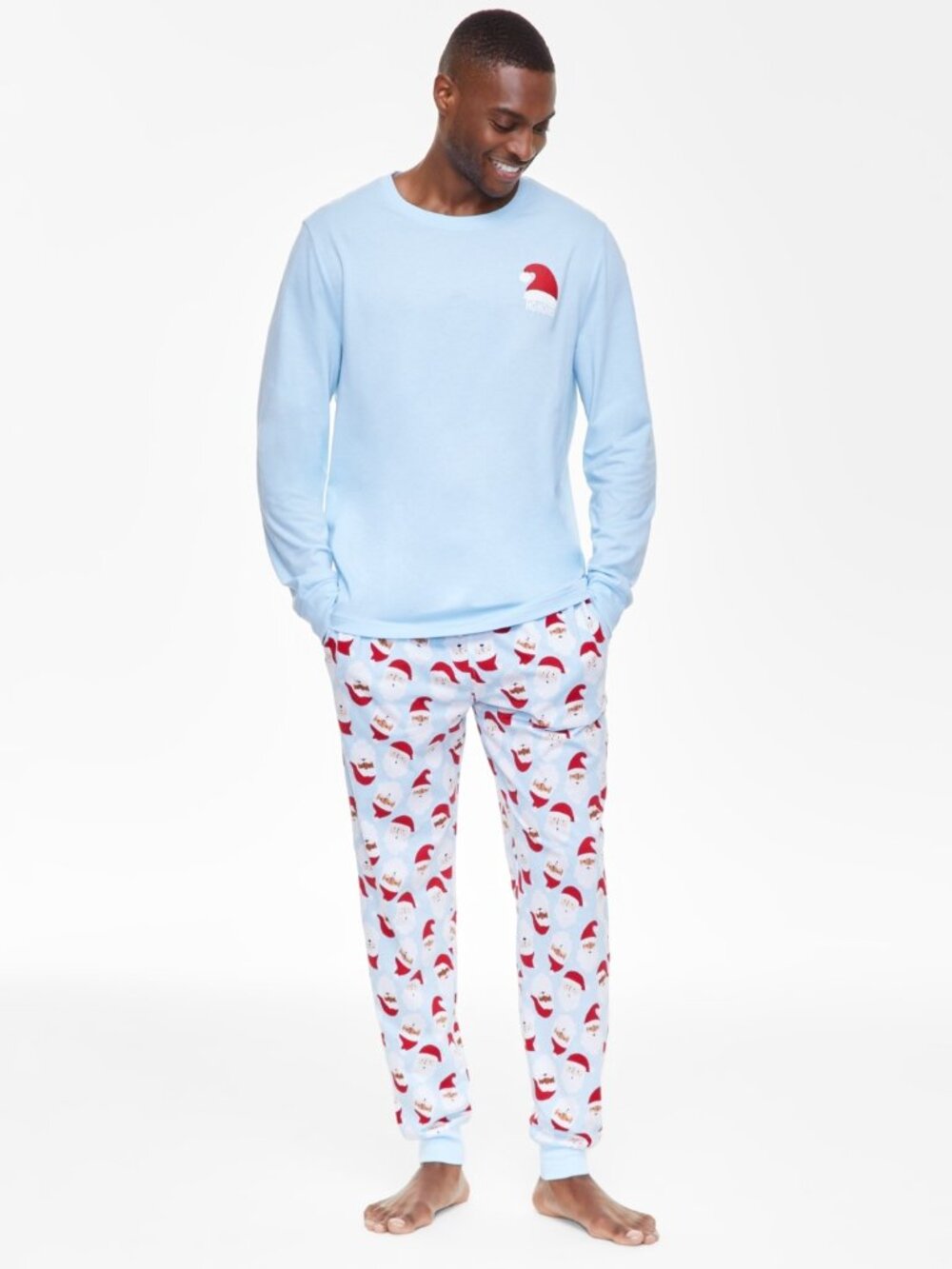 #2204 Holiday Lane Men's Santa Cotton Matching Family Pajamas Set